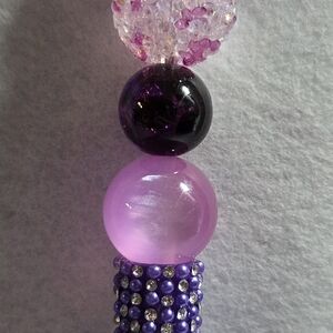 Purple and Pink Beaded Spider Pen